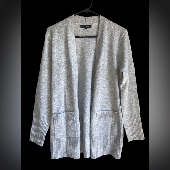 Love Ellie NWOT Long Line Open Front Cardigan w Pockets Women Size M Soft Gray - Picture 1 of 4